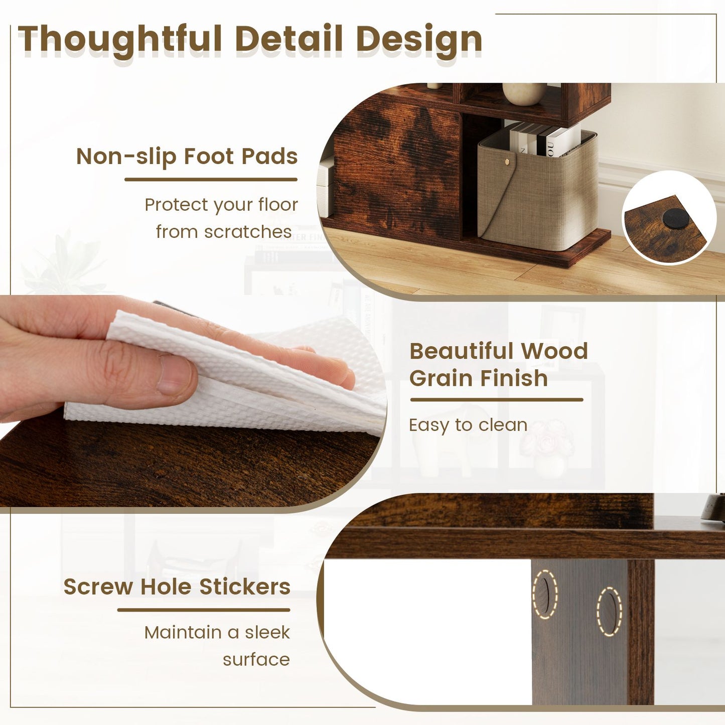 5-Tier Display and Storage Bookshelf for Home and Office