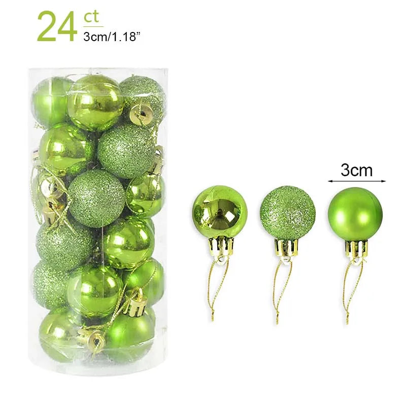 1Box Christmas Balls Christmas Tree Ornaments Ball Xmas Hanging Tree Pendants Home Party Decor 2026 New Year Gift Noel Navidad