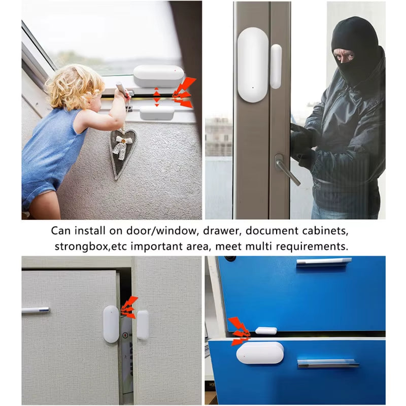 Tuya Smart Wifi Door Sensor Smart Home Open Close Detector Smartlife App Control Notification Compatible with Alexa Google Home