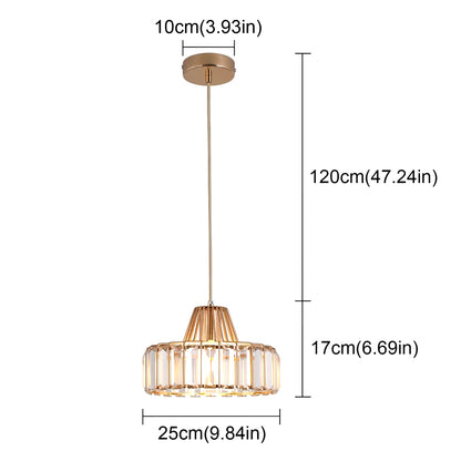 Gold/Black Crystal Pendant Light Mini Modern Luxury Ceiling Pendant Light Fixtures Adjustable Hanging Lamp Dining Room Bathroom