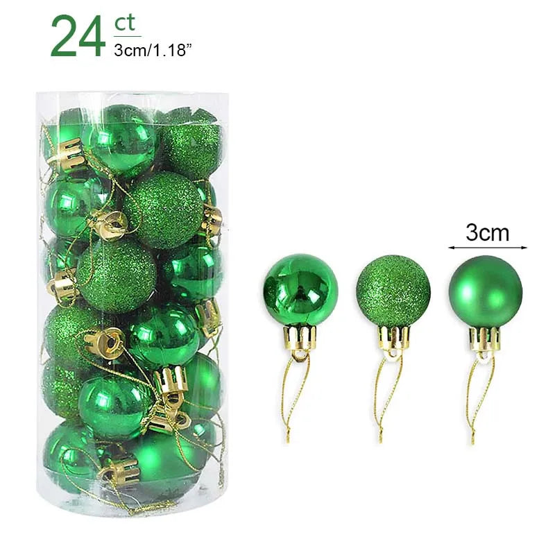 1Box Christmas Balls Christmas Tree Ornaments Ball Xmas Hanging Tree Pendants Home Party Decor 2026 New Year Gift Noel Navidad