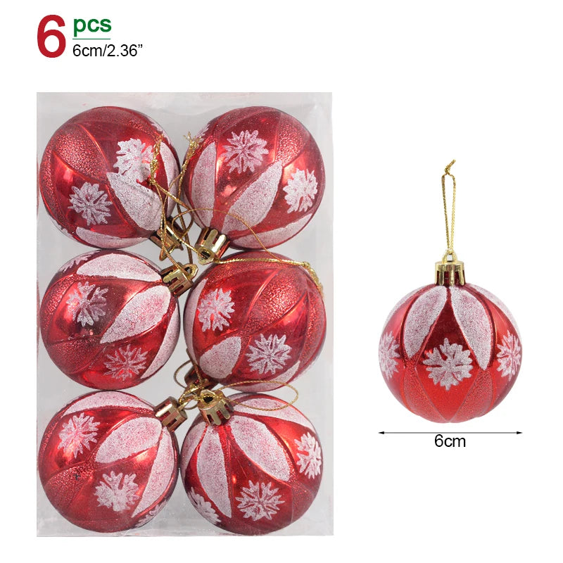 1Box Christmas Balls Christmas Tree Ornaments Ball Xmas Hanging Tree Pendants Home Party Decor 2026 New Year Gift Noel Navidad