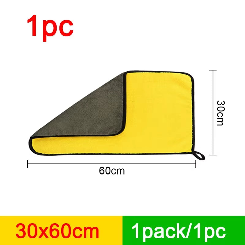 SEAMETAL Microfiber Car Washing Towel 400GSM Double-Sided Coral Velvet Clean Towels High Water Absorption Car Wash Drying Cloth