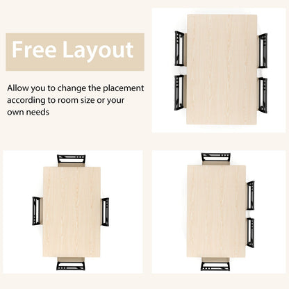 Industrial-Style Kitchen Table and 4 Chairs with Wood like Tabletop and Metal Frame