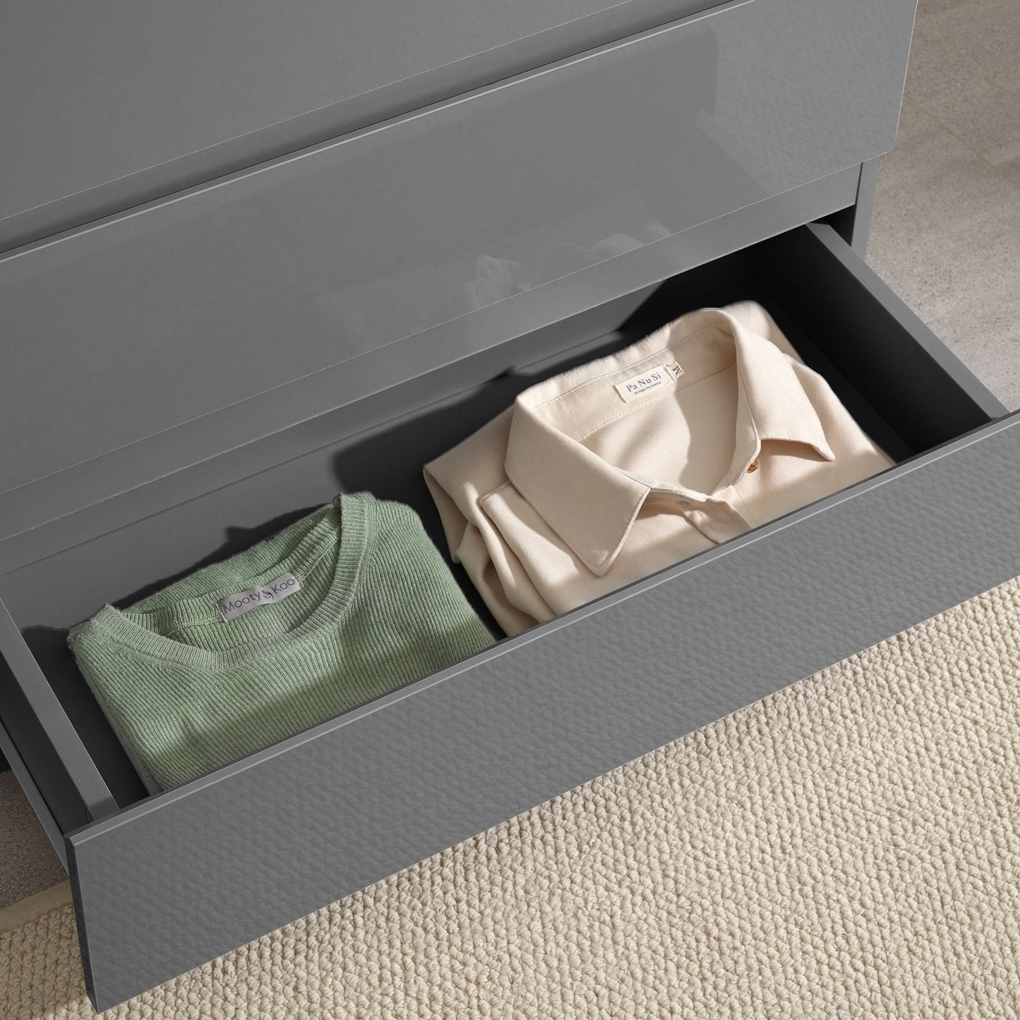 High Gloss Chest of Drawers Bedside Cabinet Tall Wide Storage Bedroom Furniture