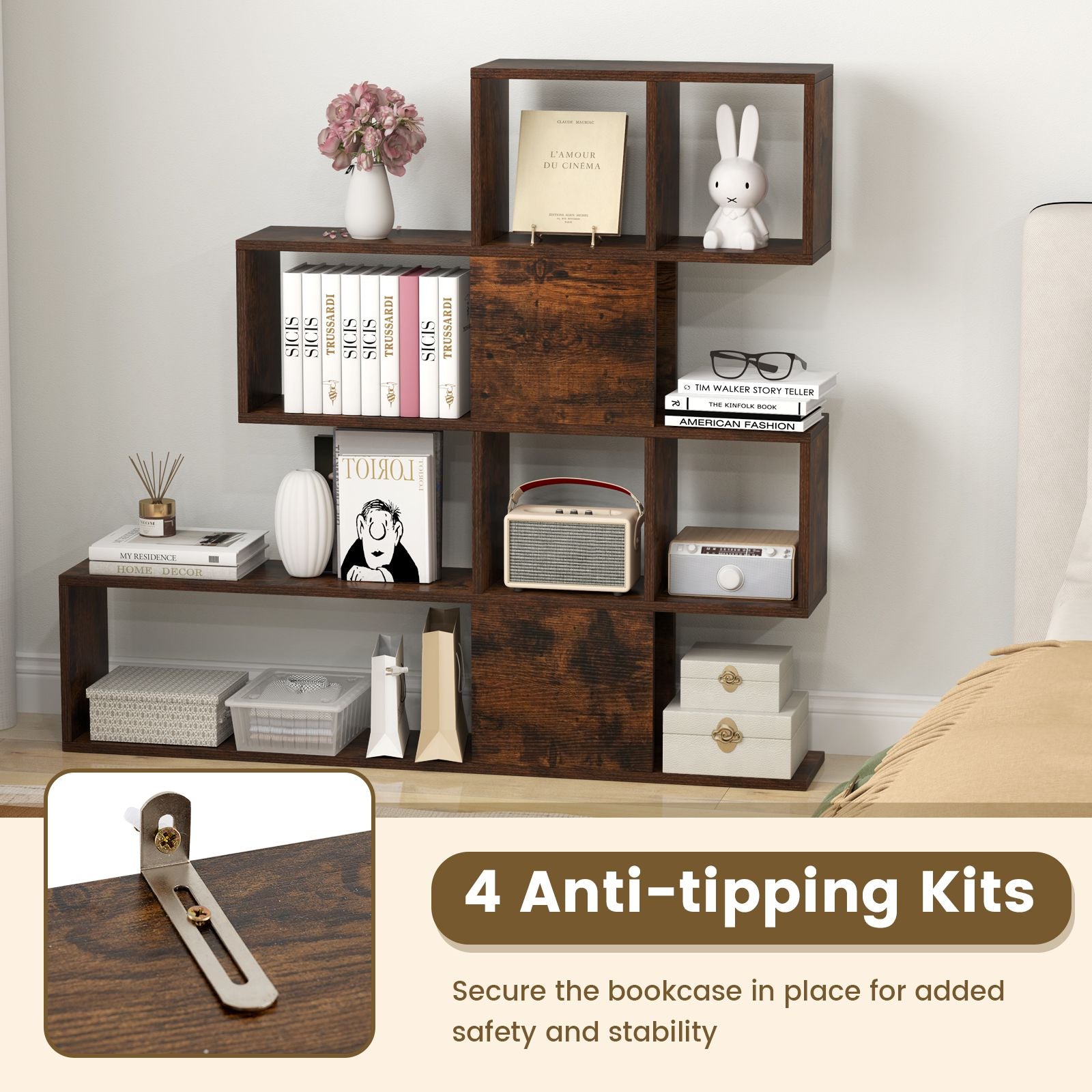 5-Tier Display and Storage Bookshelf for Home and Office