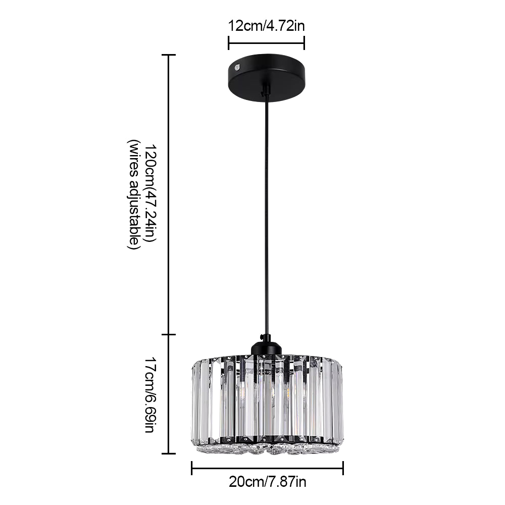 Gold/Black Crystal Pendant Light Mini Modern Luxury Ceiling Pendant Light Fixtures Adjustable Hanging Lamp Dining Room Bathroom