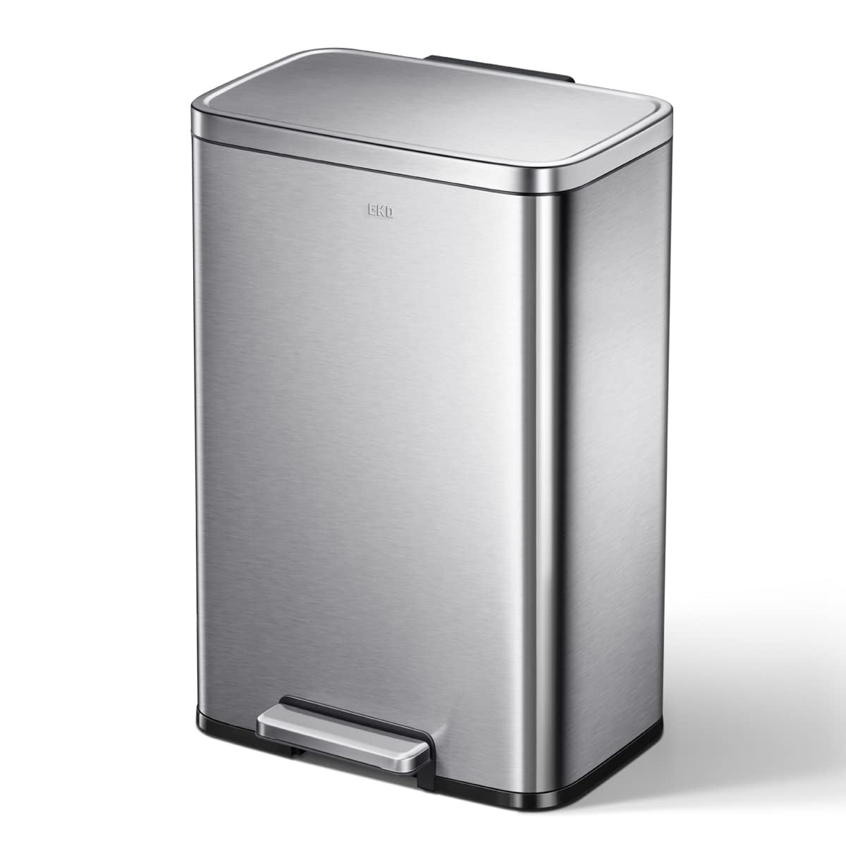 Madison Brushed Stainless 50 Liter/13.2 Gallon Step Trash Can with Inner Liner - Fingerprint Resistant Finish