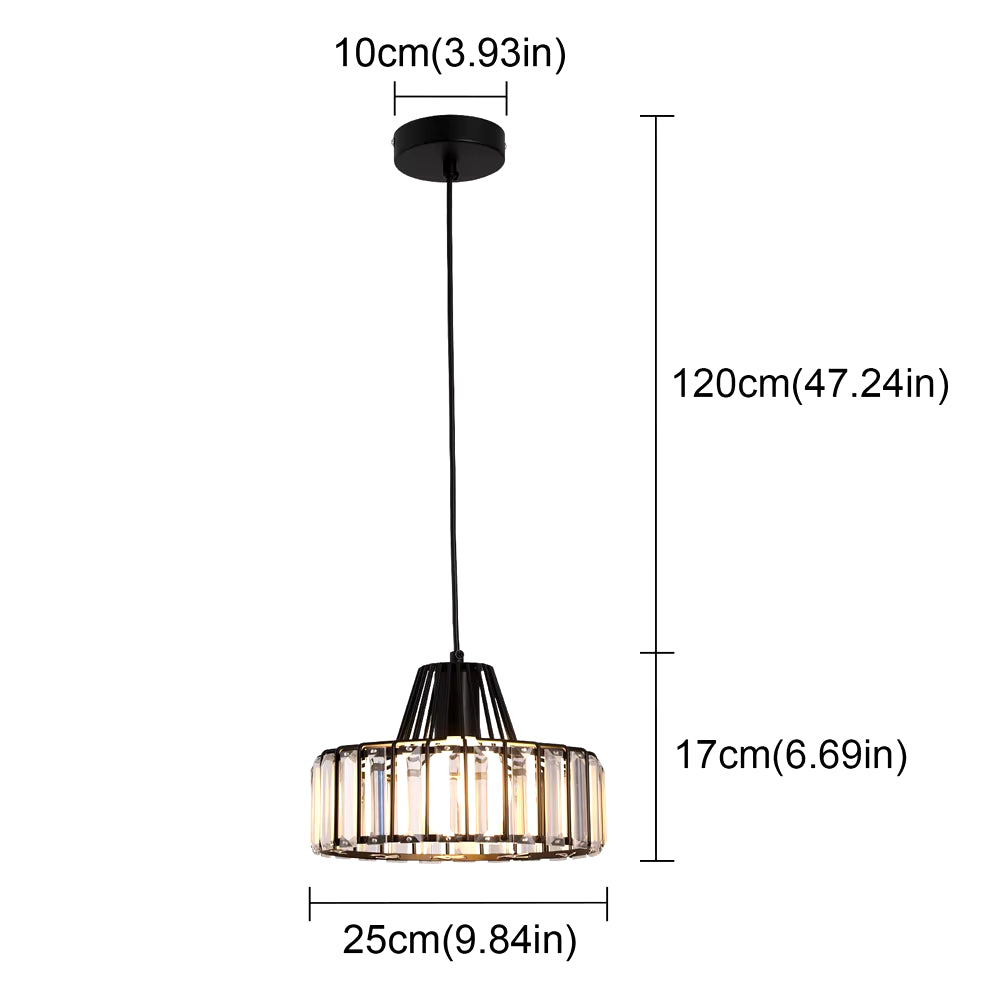 Gold/Black Crystal Pendant Light Mini Modern Luxury Ceiling Pendant Light Fixtures Adjustable Hanging Lamp Dining Room Bathroom