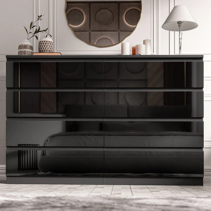 High Gloss Chest of Drawers Bedside Cabinet Tall Wide Storage Bedroom Furniture