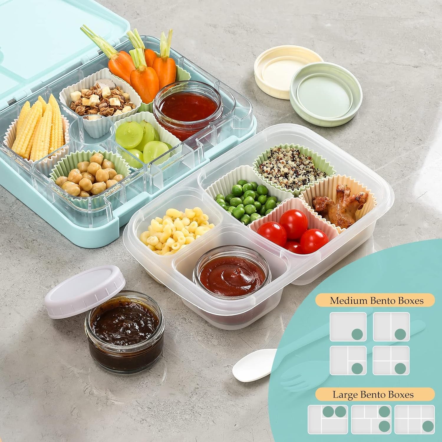 [6 Pack] Salad Dressing Container to Go, 2.7 Oz Glass Small Condiment with Lids, Dipping Sauce Cups Set, Leakproof Reusable for Lunch Box Work Trip.