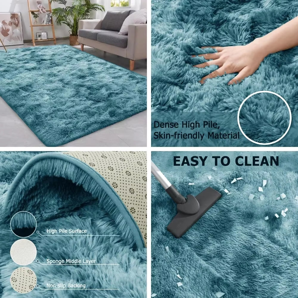 Gray Carpet for Living Room Plush Rug Bed Room Floor Fluffy Mats Anti-Slip Home Decor Rugs Soft Velvet Carpets Kids Room Blanket