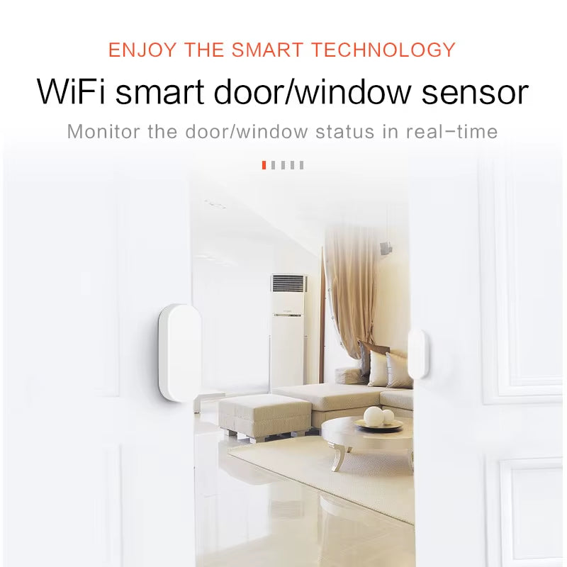 Tuya Smart Wifi Door Sensor Smart Home Open Close Detector Smartlife App Control Notification Compatible with Alexa Google Home