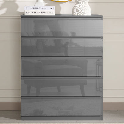 High Gloss Chest of Drawers Bedside Cabinet Tall Wide Storage Bedroom Furniture