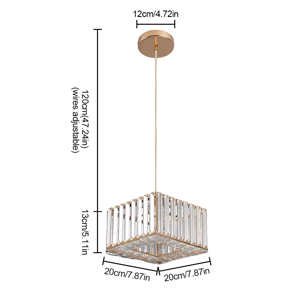 Gold/Black Crystal Pendant Light Mini Modern Luxury Ceiling Pendant Light Fixtures Adjustable Hanging Lamp Dining Room Bathroom