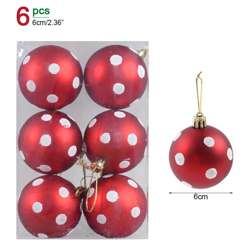 1Box Christmas Balls Christmas Tree Ornaments Ball Xmas Hanging Tree Pendants Home Party Decor 2026 New Year Gift Noel Navidad